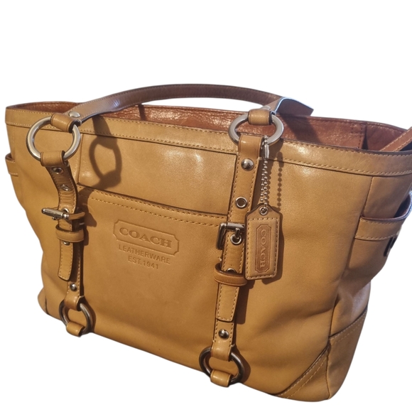 VINTAGE COACH  Brown Leather Tote Bag - Picture 1 of 10